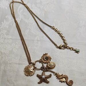 Elegant Gold Tone Sea Life Necklace